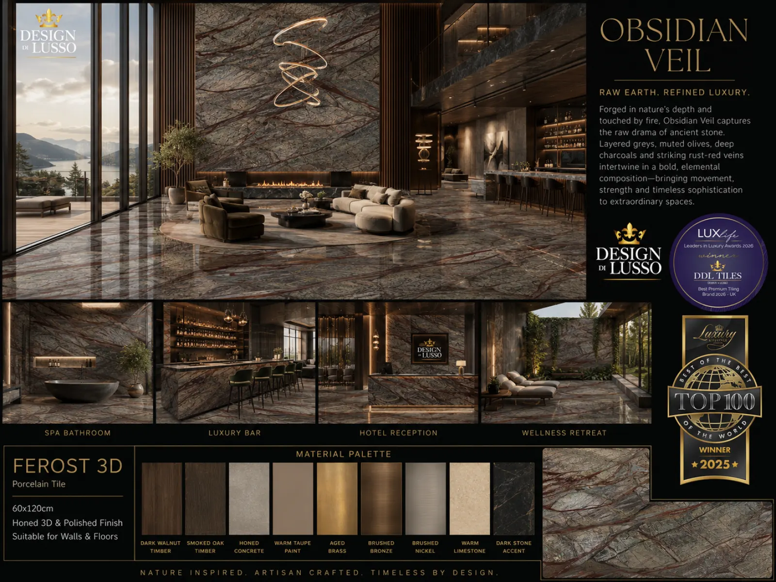 Sculptural Stillness: Signature Ferost tile mood board
