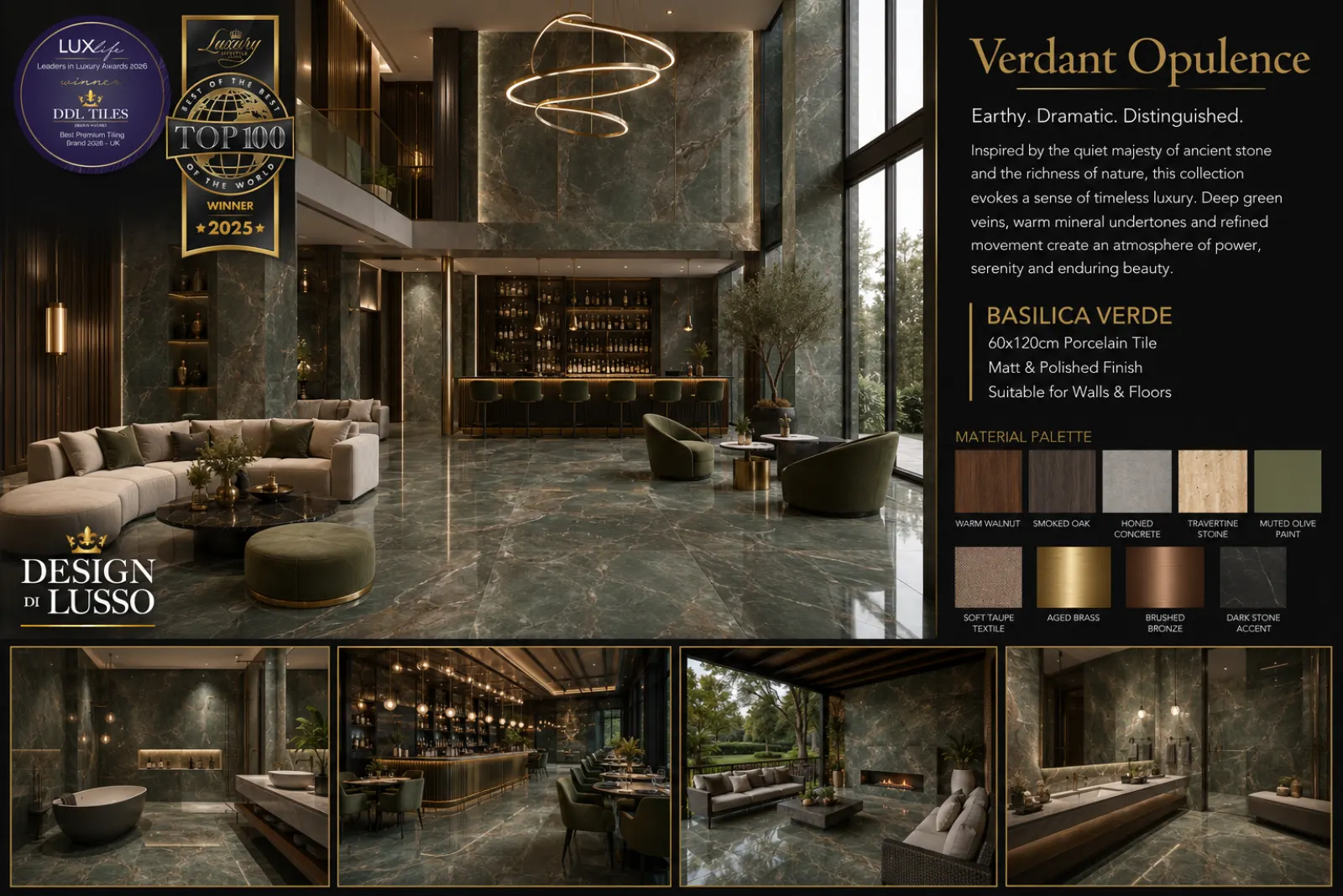 Garden Serenity: Verde Basilica Verde tile mood board