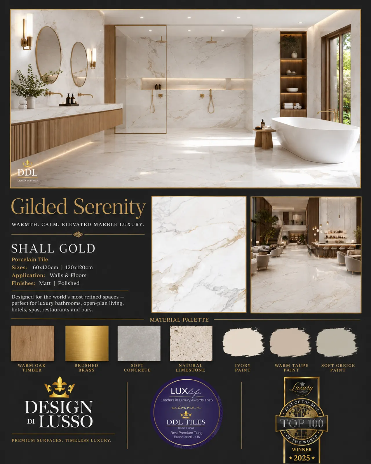 Gilded Grandeur: Gold Shall Gold tile mood board