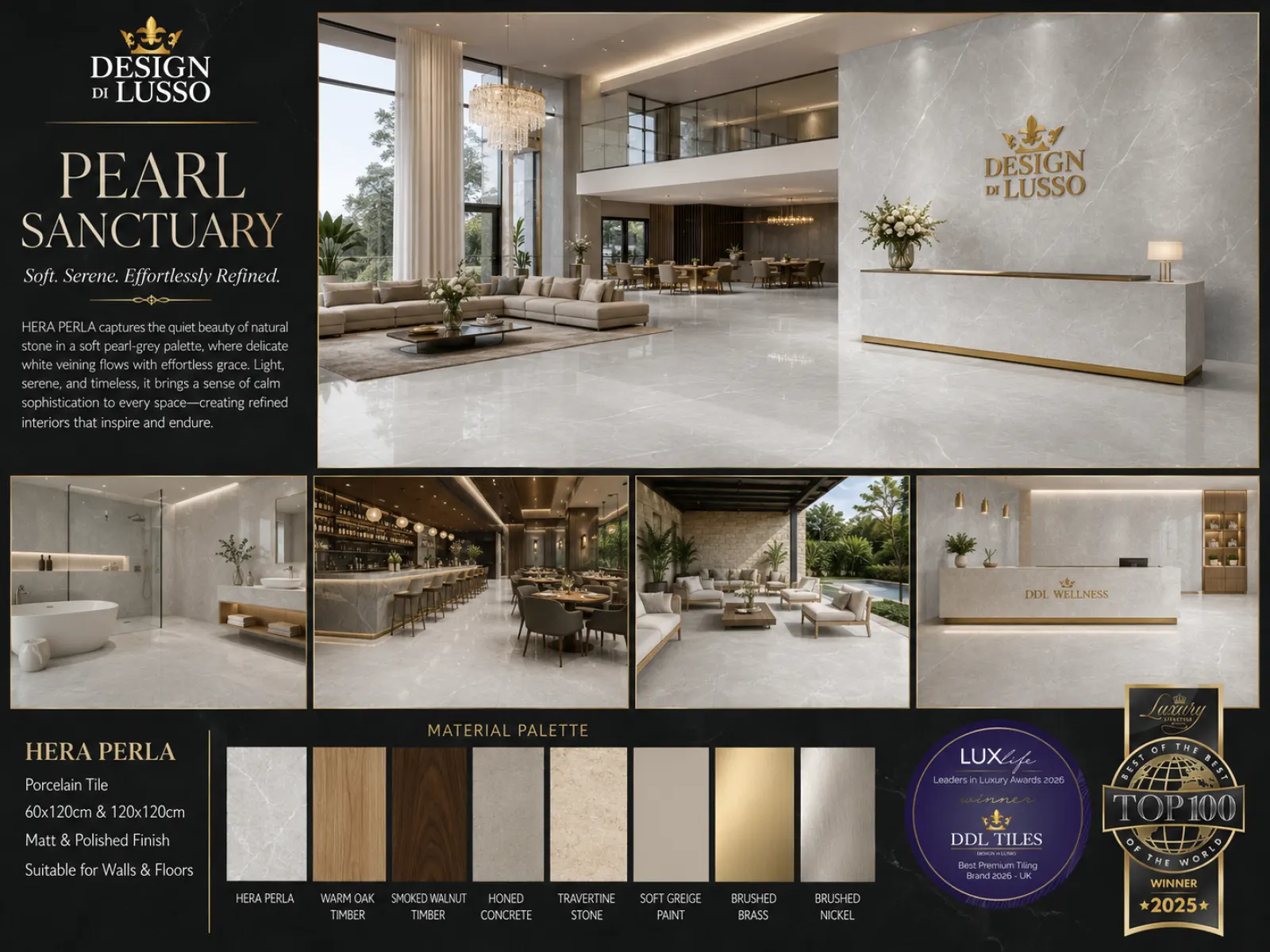 Porcelain Stillness: Perla Hera tile mood board