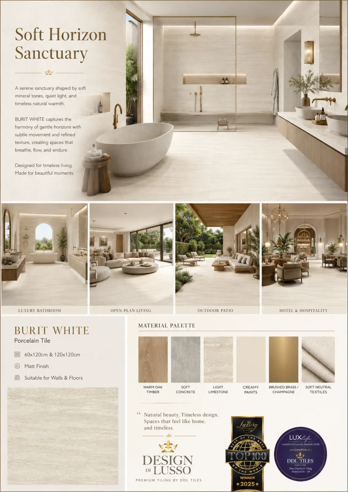 Pearlescent Air: White Burit tile mood board