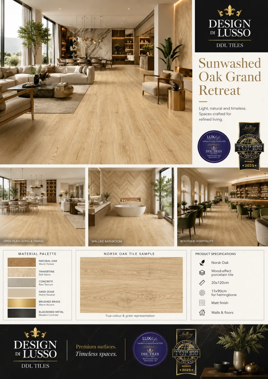 Earthen Reverie: Oak Norsk tile mood board