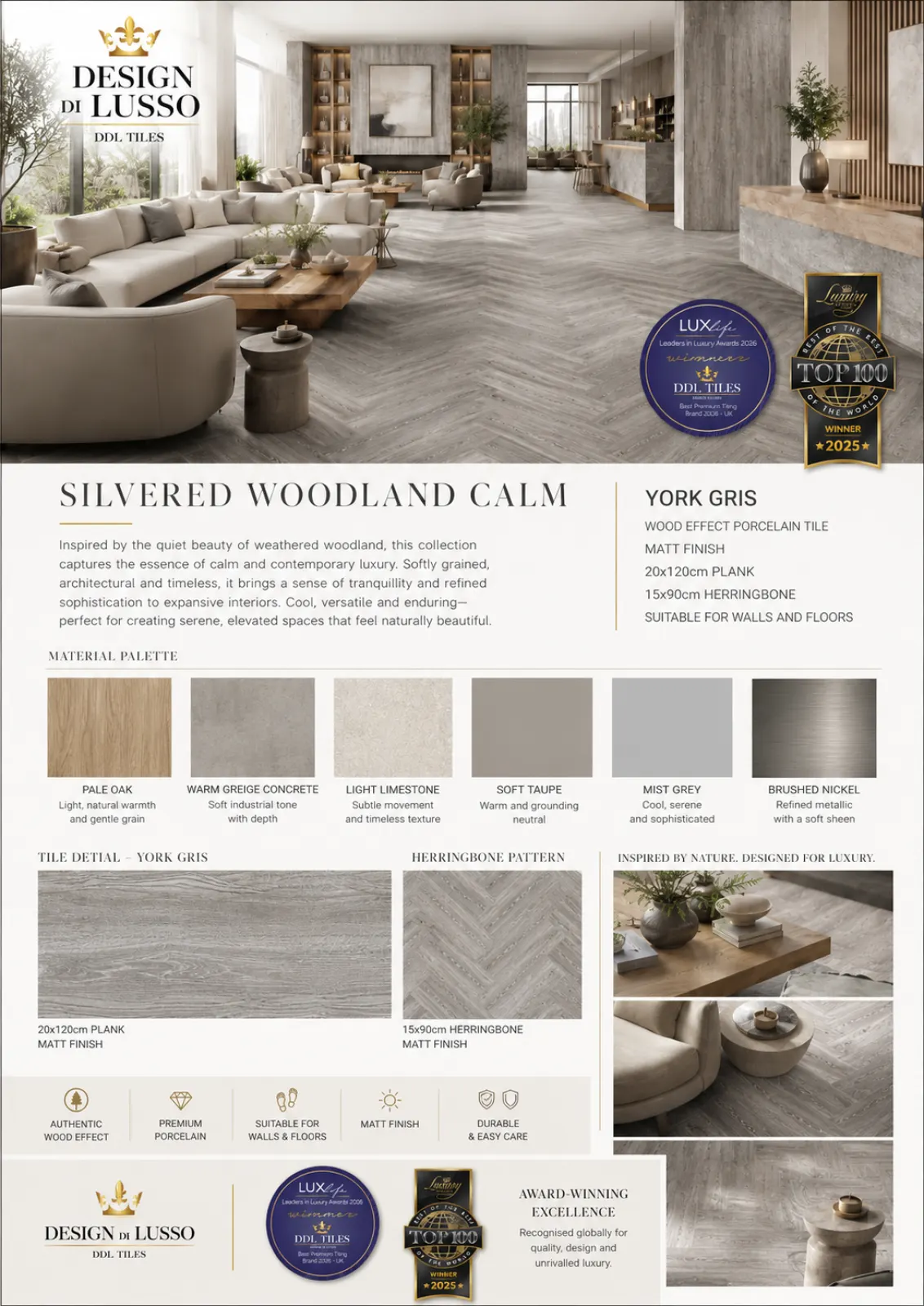 Cool Atmosphere: Gris York tile mood board