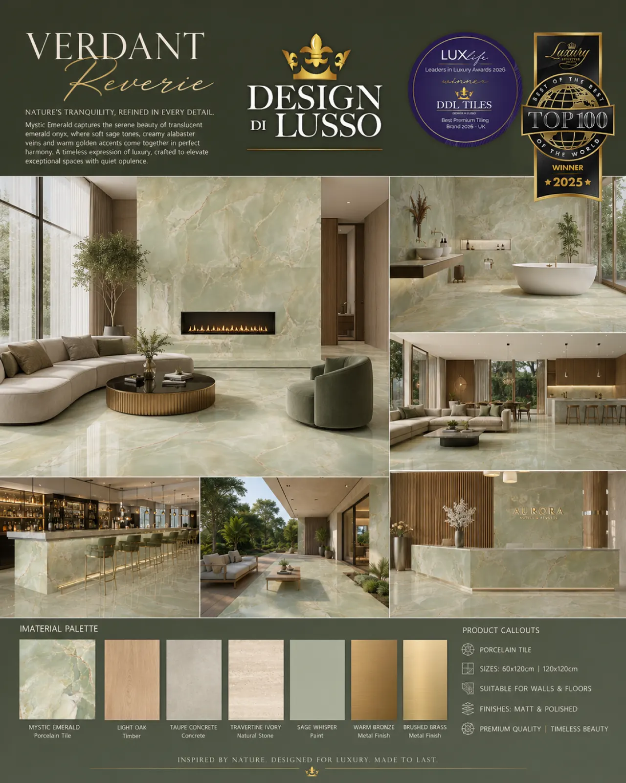 Jade Reverie: Emerald Mystic tile mood board
