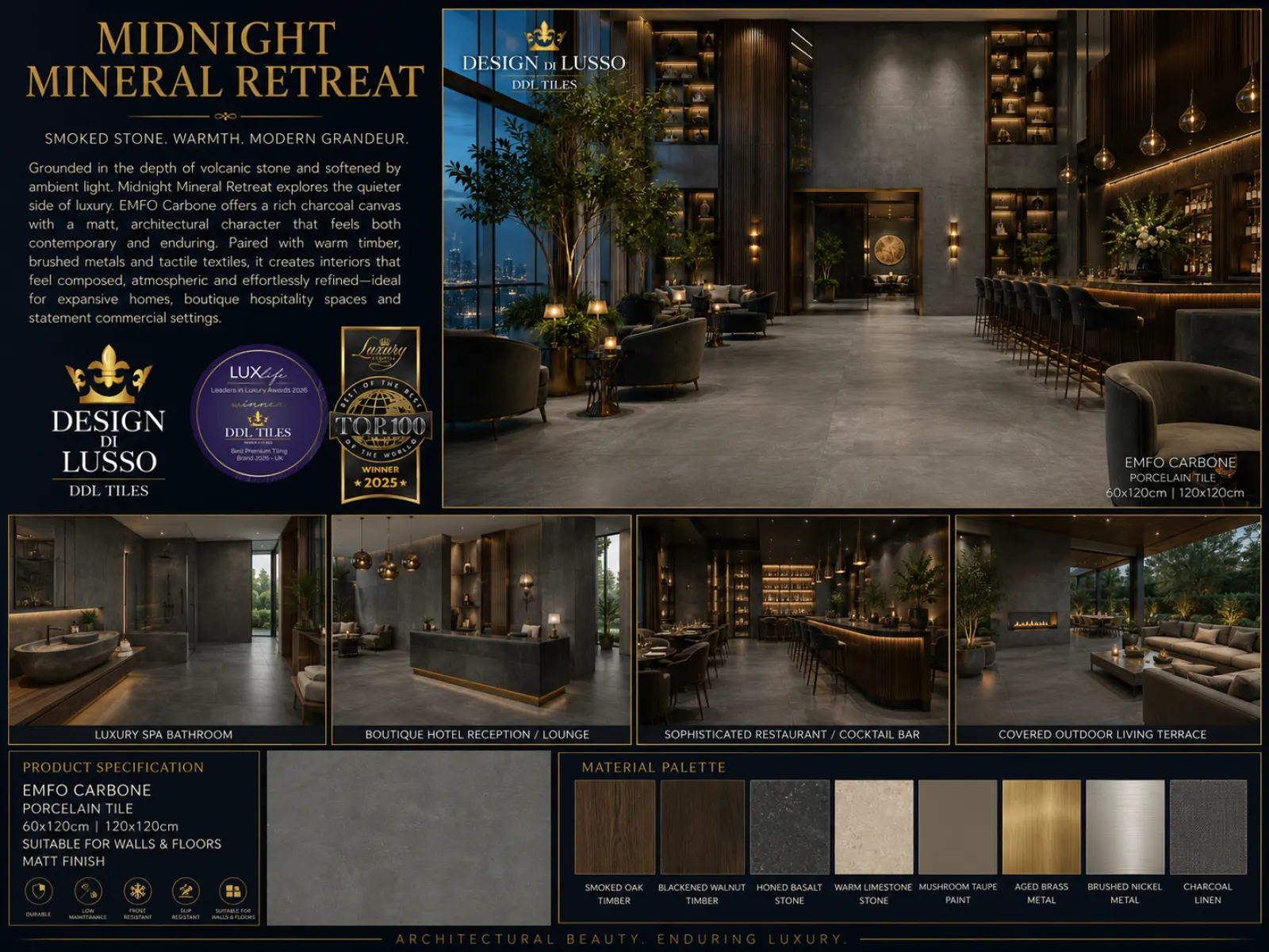 Dramatic Drama: Carbone Emfo tile mood board