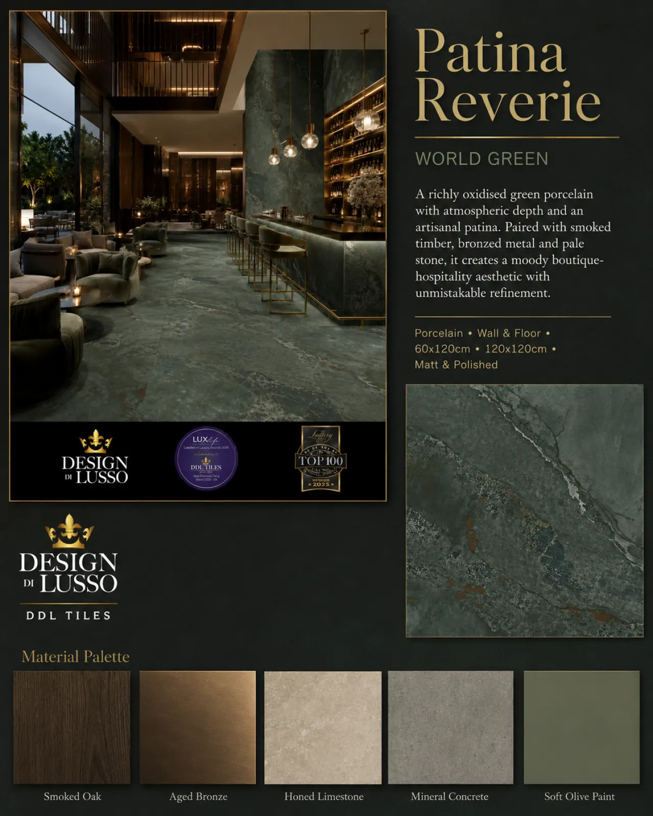 Botanical Sanctuary: Green World tile mood board